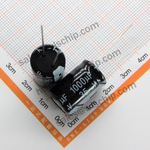 DIP In-line aluminum electrolytic capacitor 35V 1000uF 13 * 21mm