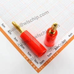 Copper-plated zinc alloy 4mm banana plug speaker wire connector speaker wire connector domestic banana plug red