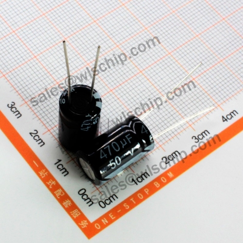 DIP In-line aluminum electrolytic capacitor 50V 470uF 10 * 17mm