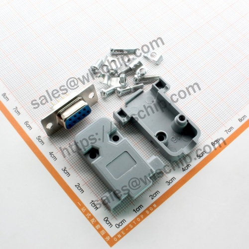 Connector DB9 plug board type female + plastic housing