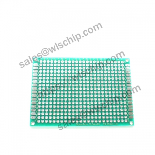 Double-sided spray tin green oil board 5 * 7CM green 2.54mm PCB