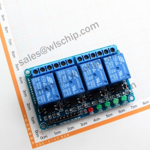 Relay module 4-way 24V high-level trigger development board Relay microcontroller expansion board