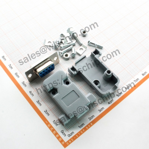 Connector DB9 plug wire type female + plastic housing