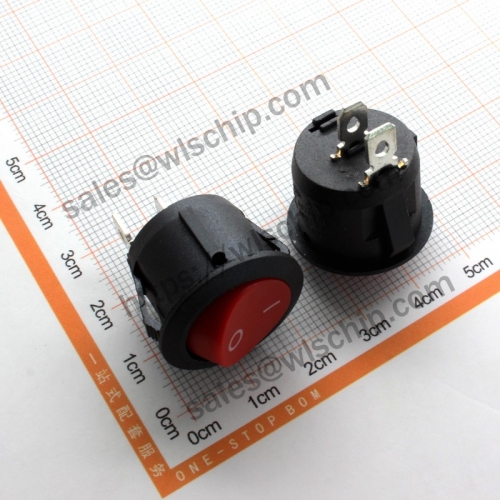 2Pin 2 gear lower circle solid red no light boat shape round switch
