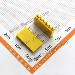 Single row female pin header female socket pitch 2.54mm 1x6Pin yellow