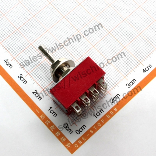 Red MTS-403 12Pin 3-speed Toggle Switch Rocker Switch