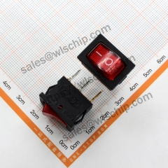 3Pin 2 files red light copper feet key switch KCD1 boat-shaped opening