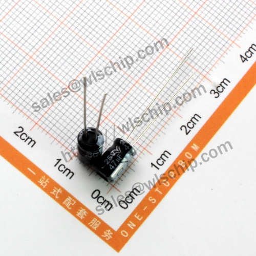 DIP In-line aluminum electrolytic capacitor 25V 47uF 5 * 7mm