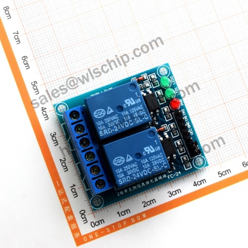 Relay module 2 24V low level trigger with optocoupler isolation