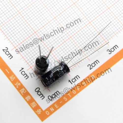 DIP In-line aluminum electrolytic capacitor 100V 1uF 5 * 11mm