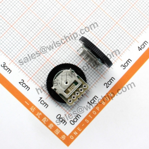 Double dial potentiometer B102K B1K 5-pin gear diameter 16mm thick 2mm