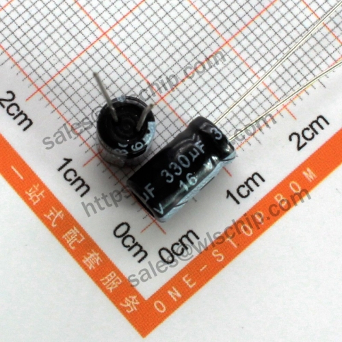 DIP In-line aluminum electrolytic capacitor 16V 330uF 6 * 12mm