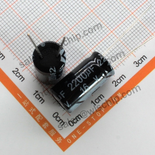 DIP In-line aluminum electrolytic capacitor 16V 2200uF 10 * 20mm