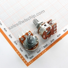 Double potentiometer WH148 B50K 6 feet shank length 15mm