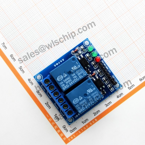 Relay module 2 road 24V high level trigger with optocoupler isolation