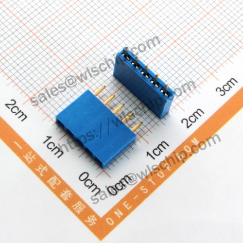 Single row female pin header female socket pitch 2.54mm 1x5Pin blue