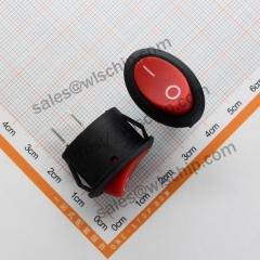 KCD7 oval 2Pin 2 files red no light boat shape power switch