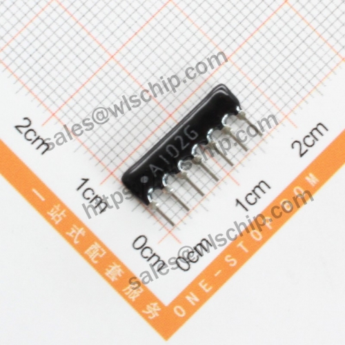 Arranged resistor 7P 1K102 A102J A07-102 pitch 2.54mm