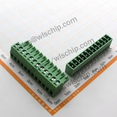 KF2EDG terminal block plug-in connector pitch 3.81mm 12Pin bent leg + socket