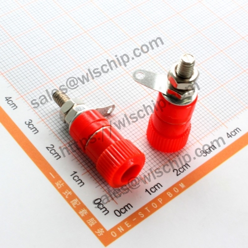 JS-910B terminal block terminal 4mm socket banana head plastic nut small red