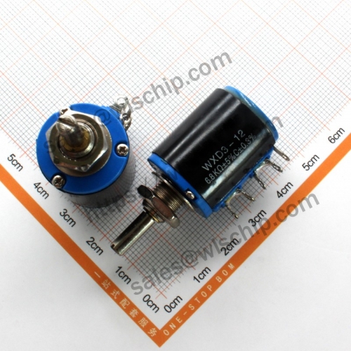 Precision multiturn potentiometer 6.8K 5 turns WXD-12-2W (knob purchased separately)