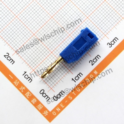 2mm banana plug stackable with 2mm jack at the end PE plastic shell removable blue