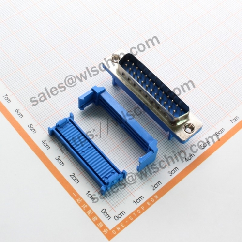 Crimping-type connector Solder-free Pinhole socket Cable connector DB25 Male serial port 25 pin