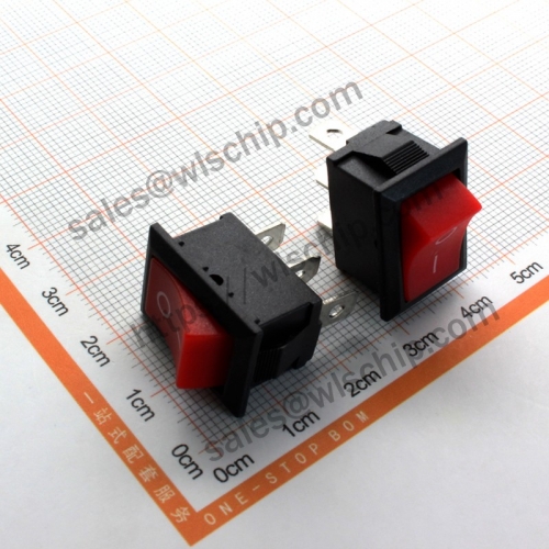 3Pin 2 gears red no light copper feet key switch KCD1 boat-shaped opening