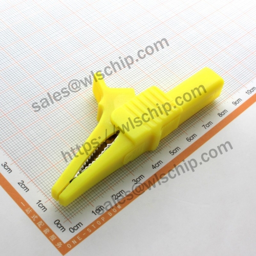 Alligator clip 4mm banana plug at the end 30mm yellow opening