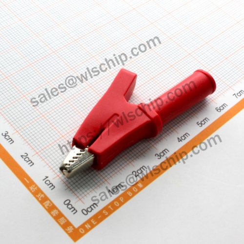 Alligator clip 4mm banana plug at the end 10mm red opening