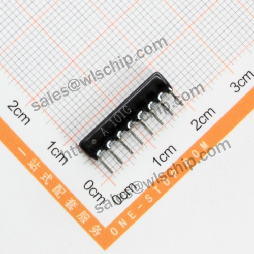 Arranged resistor 8P 100R A101J A08-101 pitch 2.54mm