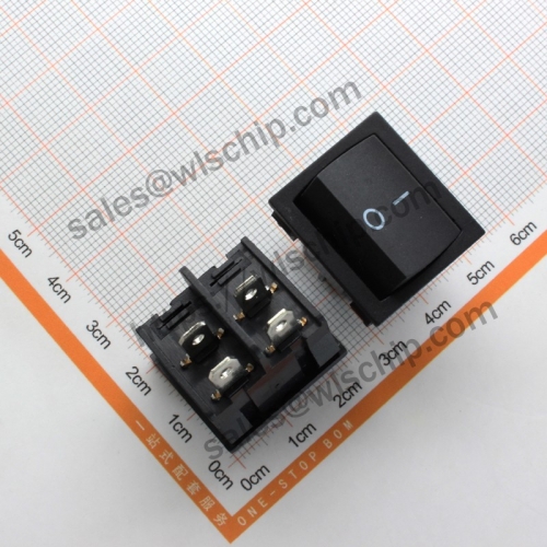 KCD2 4Pin 2 files black no light boat shape button power switch