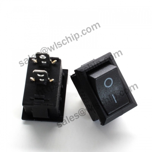 2Pin 2 levels black no light copper feet key switch KCD1 boat-shaped opening