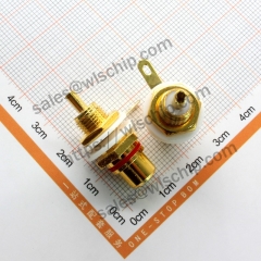 Gold-plated lotus mother seat AV lotus plug RCA audio socket red