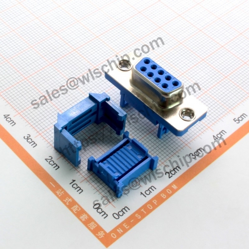 Crimp-type connector Solder-free Pinhole socket Cable connector DB9 Female Serial port 9 pin