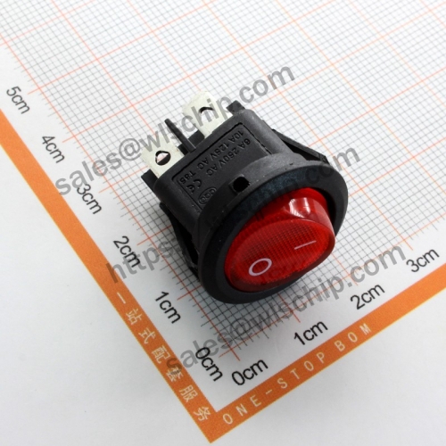 4Pin 2nd lower flat red lighted boat shape round switch