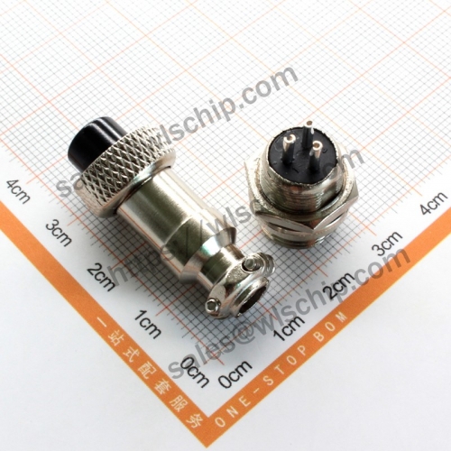 GX12-3 connector aviation socket connector 12mm cable connector 3Pin 3 core plug + socket