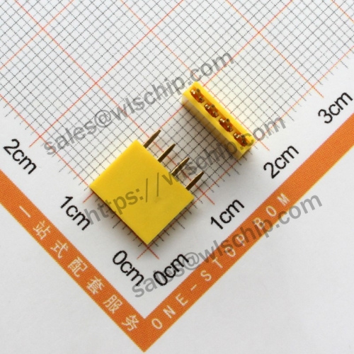 Single Row Female Pin Header Socket Female Pitch 2.54mm 1x4Pin Yellow