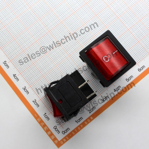 KCD2 4Pin 2 files red light boat shape button power switch