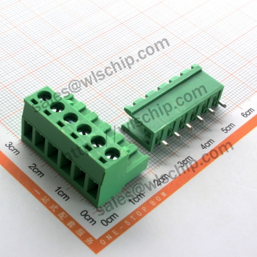 KF2EDGK terminal block plug-in connector pitch 5.08mm straight pin + socket 6Pin