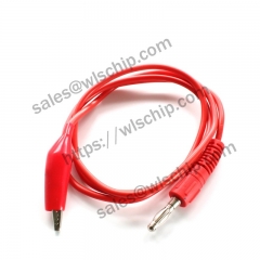 4mm banana plug to medium crocodile clip silicone wire red cable length 80cm