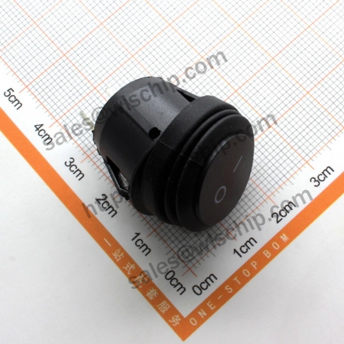 Round 2Pin 2 files KCD1 Black 6A 250V/10A 125V Boat Button Waterproof Switch
