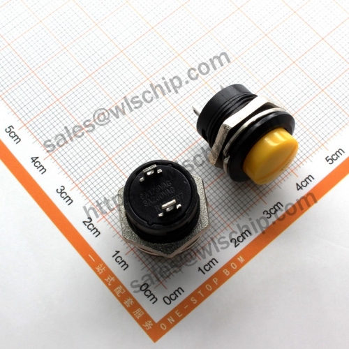 R13-507 self-resetting switch yellow 16mm round without lock key switch