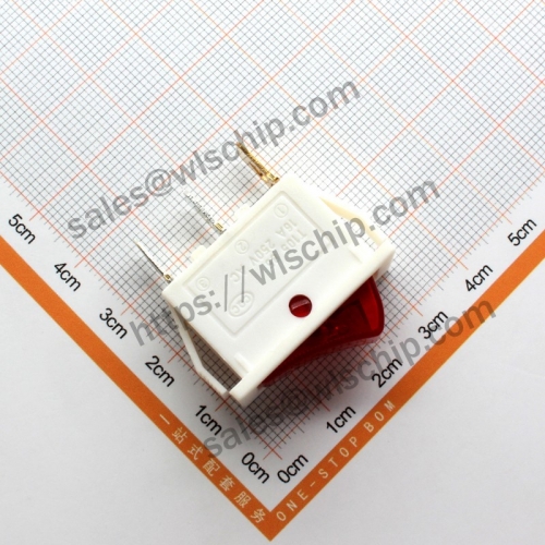 KCD3 two-stage 3Pin white background with red light power Boat shape switch Rocker Switch
