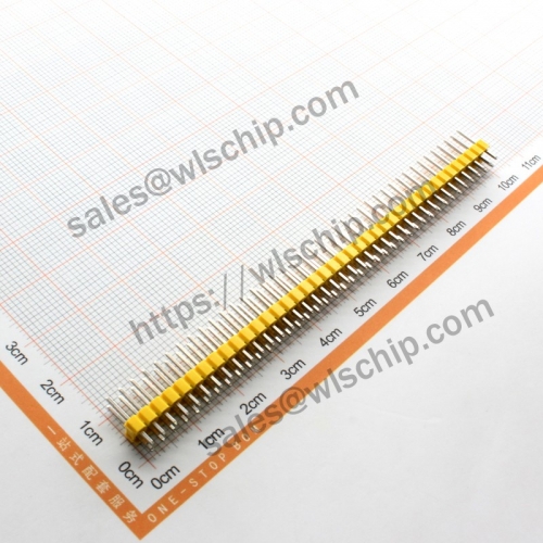 Double Row Pin 2 * 40Pin Copper Pin Yellow Pitch 2.54mm High Quality