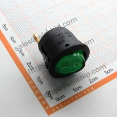 3Pin 2 gear lower round green lighted boat shape round switch