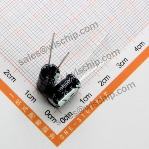 DIP In-line aluminum electrolytic capacitor 25V 100uF 6 * 11mm