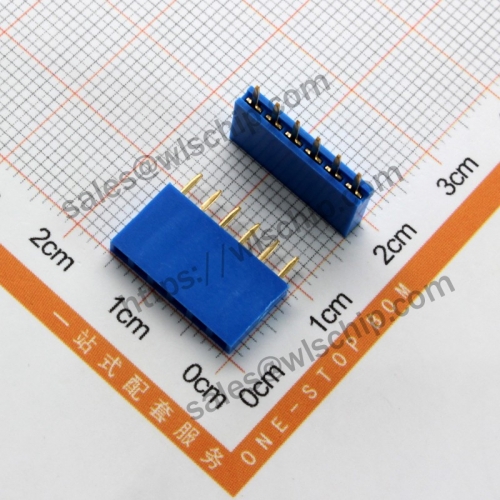 Single Row Female Pin Header Socket Female Pitch 2.54mm 1x6Pin Blue