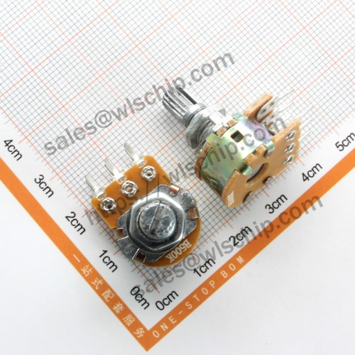 Double potentiometer WH148 B500K 6 feet shank length 15mm