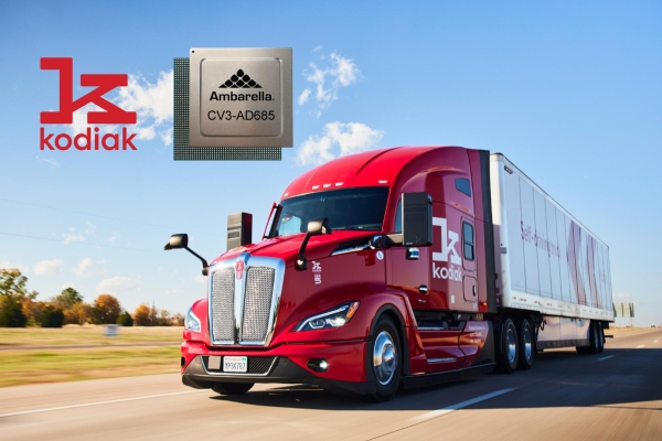 Kodiak Partners with Ambarella to Use Ambarella AI Domain Controller SoC in Self-Driving Trucks